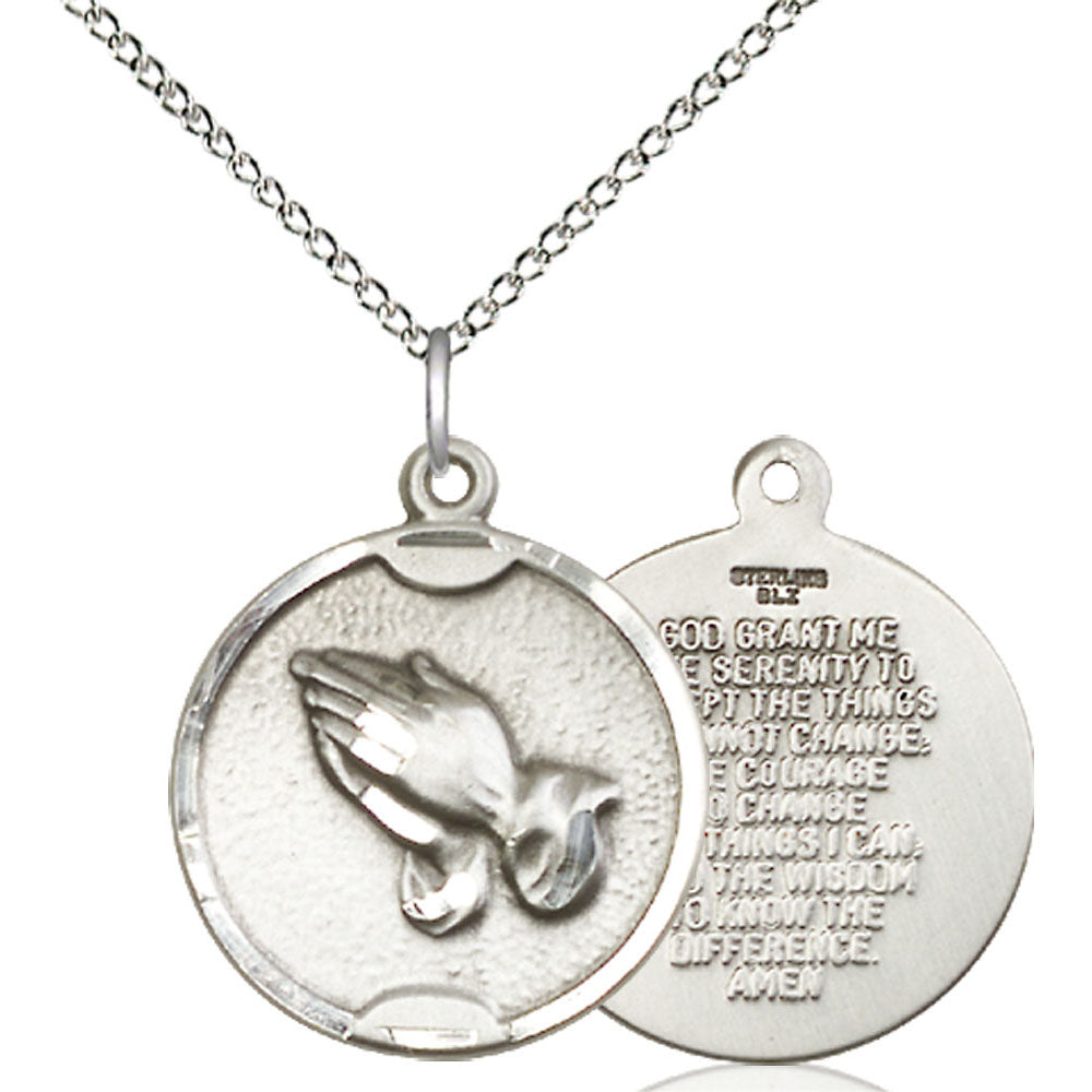 Sterling Silver Praying Hands Pendant - 1629SS