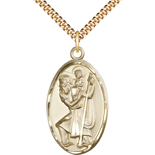 Gold Filled Saint Christopher Pendant - 1655GF