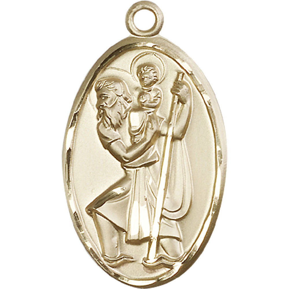 14kt Gold Saint Christopher Pendant - 1655KT