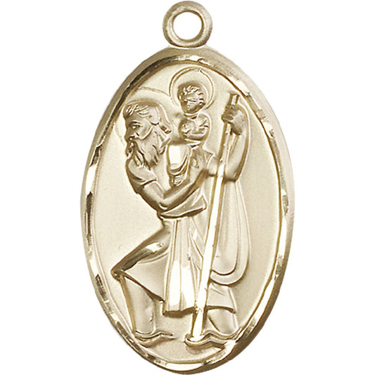 14kt Gold Saint Christopher Pendant - 1655KT