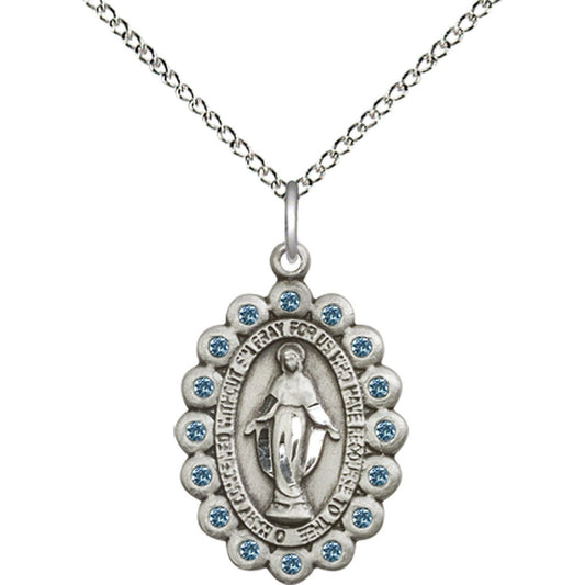 Sterling Silver Miraculous Pendant - 2009ASS