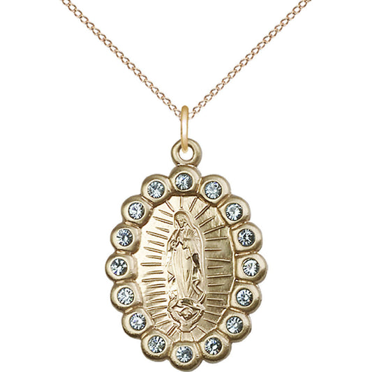 Gold Filled Our Lady of Guadalupe Pendant - 2009FAGF