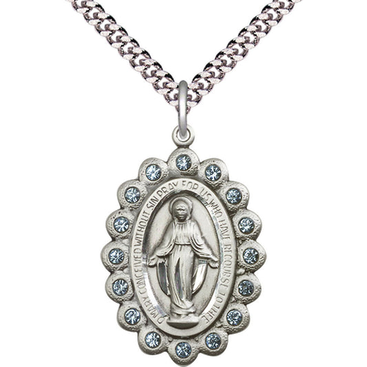 Sterling Silver Miraculous Pendant - 2010ASS