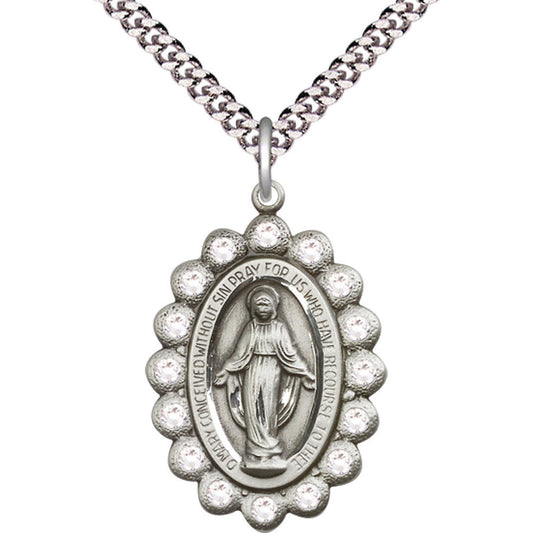 Sterling Silver Miraculous Pendant - 2010CSS