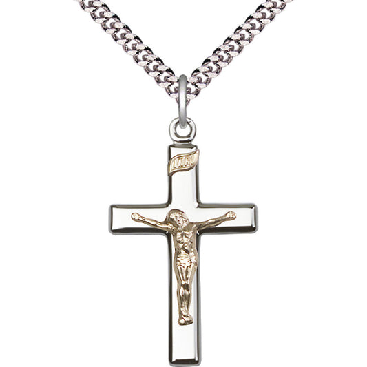Gold Filled/Sterling Silver Crucifix Pendant - 2293GF_SS