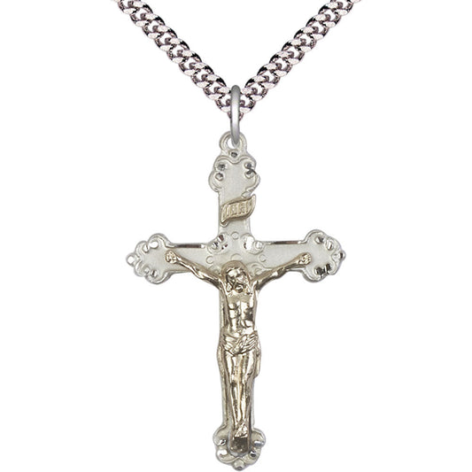 Gold Filled/Sterling Silver Crucifix Pendant - 2656GF_SS