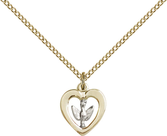 Sterling Silver/Gold Filled Holy Spirit Pendant - 3146SS_GF