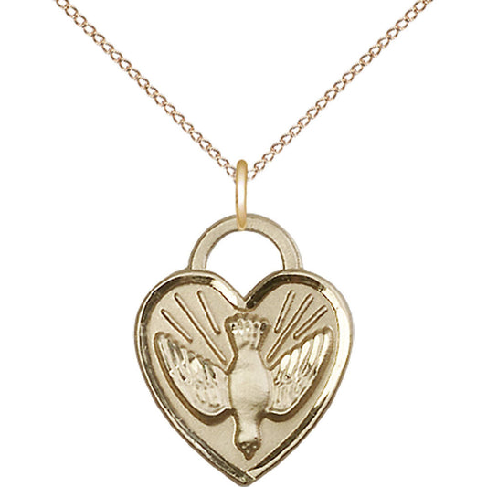 Gold Filled Confirmation Heart Pendant - 3205GF