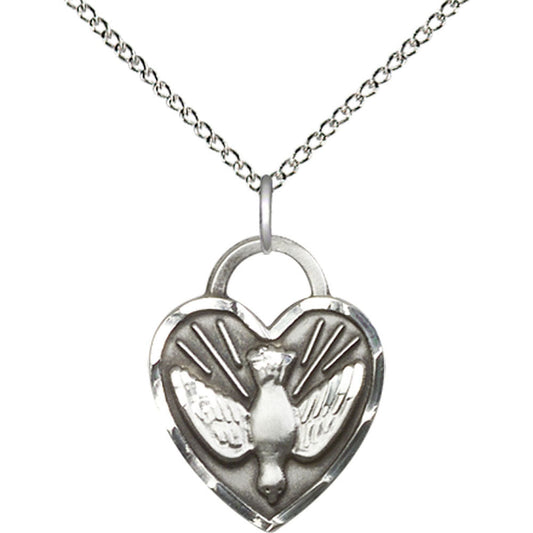 Sterling Silver Confirmation Heart Pendant - 3205SS