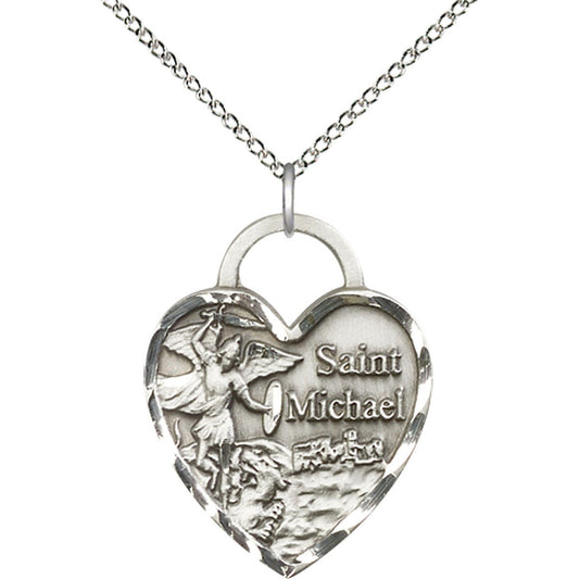 Sterling Silver Saint Michael the Archangel Pendant - 3303SS