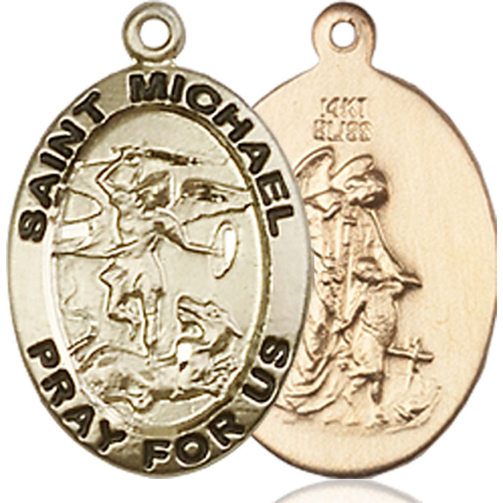 14kt Gold Saint Michael the Archangel Pendant - 3987KT