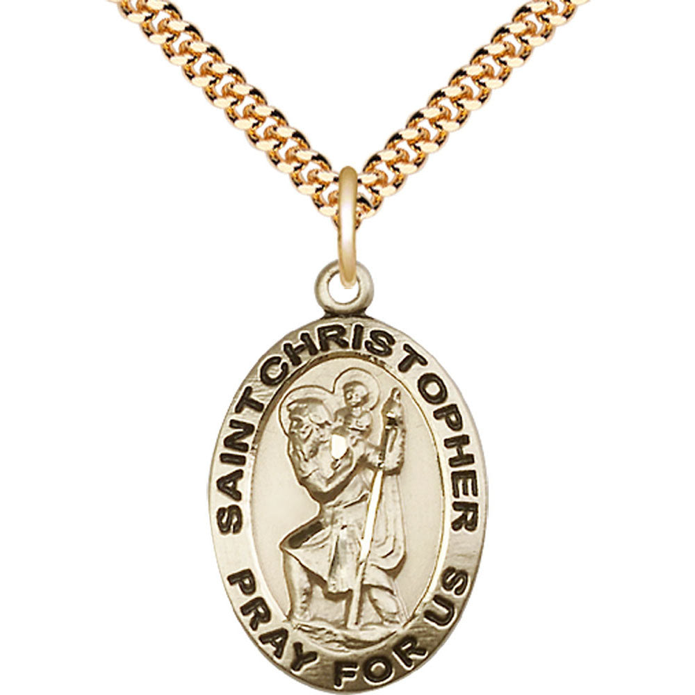 Gold Filled Saint Christopher Pendant - 4020GF