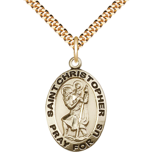 Gold Filled Saint Christopher Pendant - 4020GF