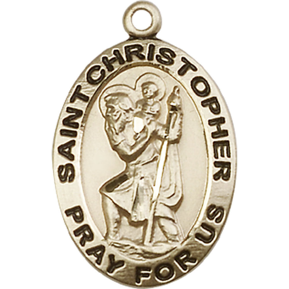 14kt Gold Saint Christopher Pendant - 4020KT