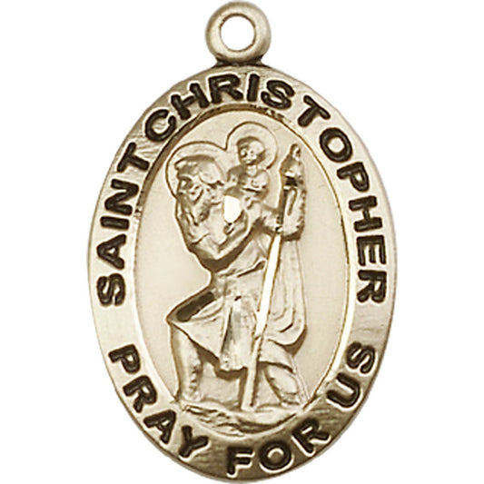 14kt Gold Saint Christopher Pendant - 4020KT