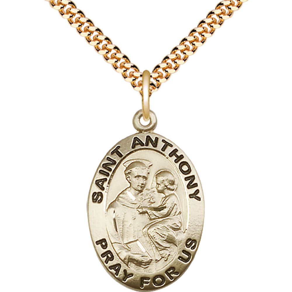 Gold Filled Saint Anthony of Padua Pendant - 4021GF