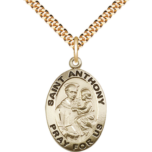 Gold Filled Saint Anthony of Padua Pendant - 4021GF