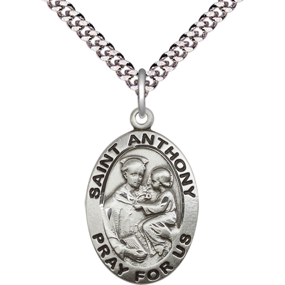 Sterling Silver Saint Anthony of Padua Pendant - 4021SS