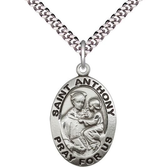 Sterling Silver Saint Anthony of Padua Pendant - 4021SS