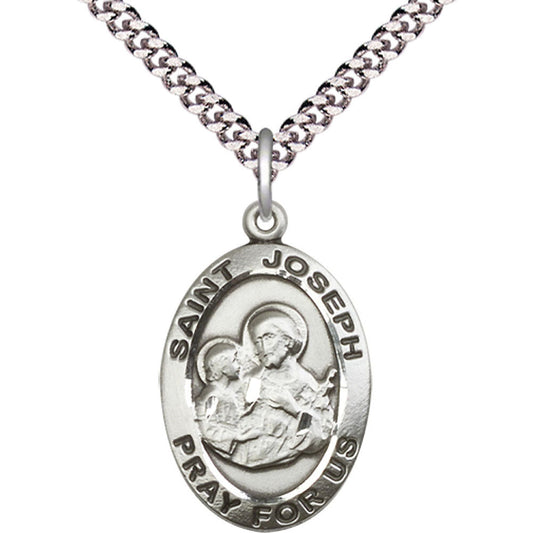 Sterling Silver Saint Joseph Pendant - 4024SS