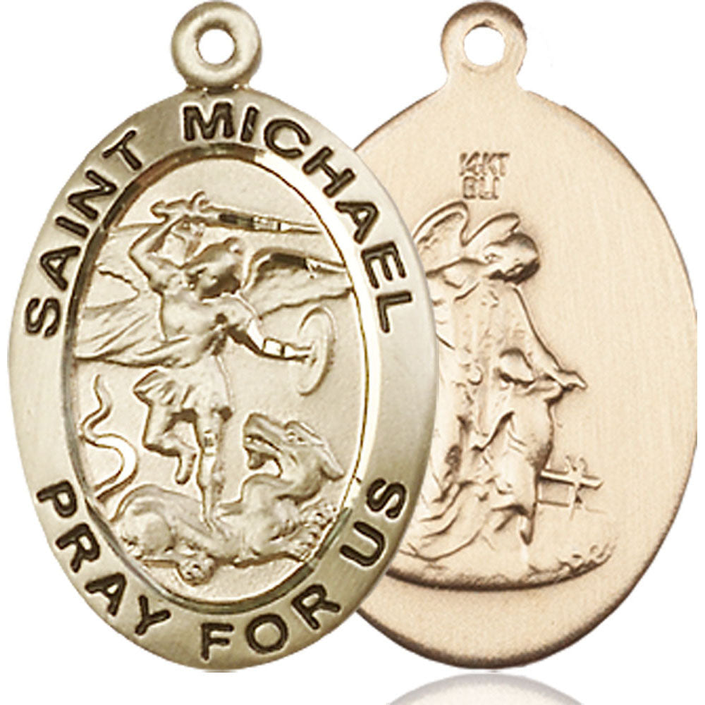 14kt Gold Saint Michael the Archangel Pendant - 4027KT