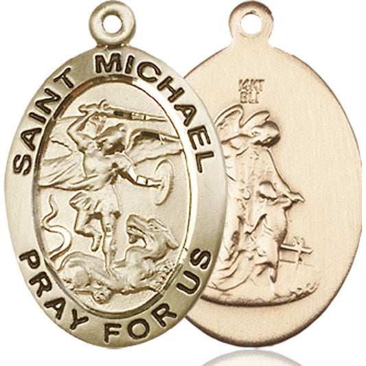 14kt Gold Saint Michael the Archangel Pendant - 4027KT