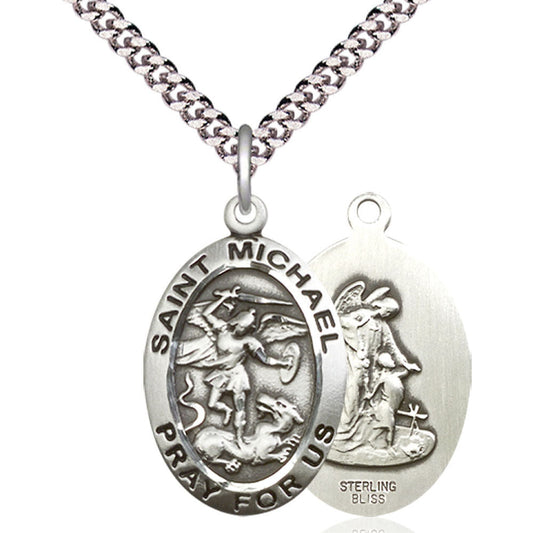 Sterling Silver Saint Michael the Archangel Pendant - 4027SS