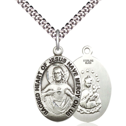 Sterling Silver Scapular Pendant - 4028SS