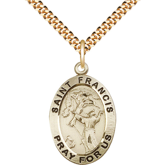 Gold Filled Saint Francis of Assisi Pendant - 4029GF