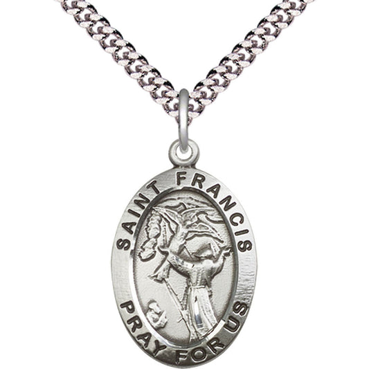 Sterling Silver Saint Francis of Assisi Pendant - 4029SS