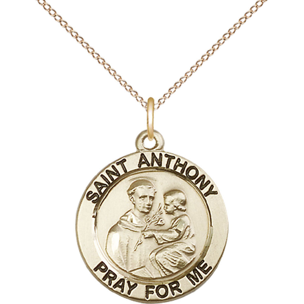 Gold Filled Saint Anthony of Padua Pendant - 4052GF