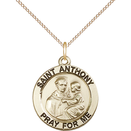 Gold Filled Saint Anthony of Padua Pendant - 4052GF