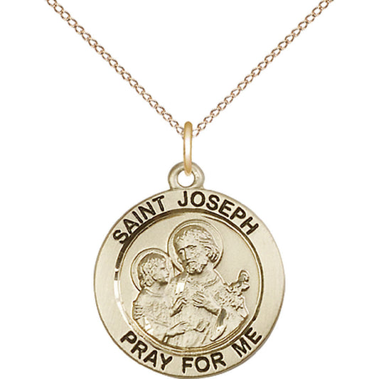 Gold Filled Saint Joseph Pendant - 4055GF