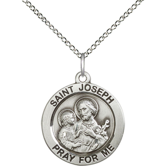 Sterling Silver Saint Joseph Pendant - 4055SS