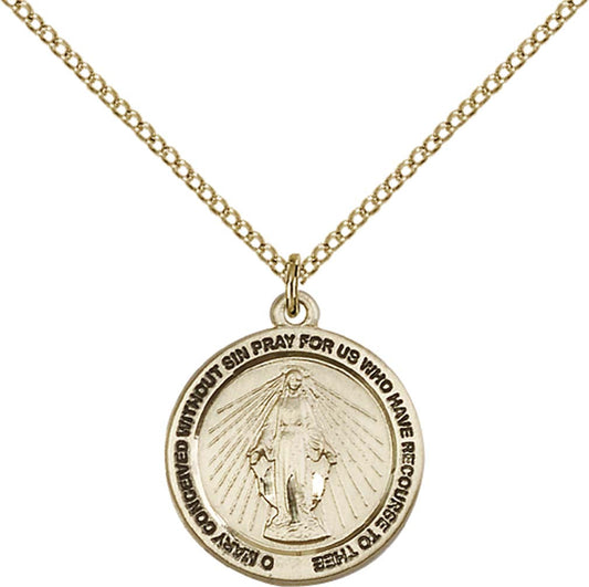 Gold Filled Miraculous Pendant - 4056GF