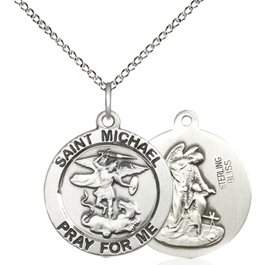 Sterling Silver Saint Michael the Archangel Pendant - 4057SS