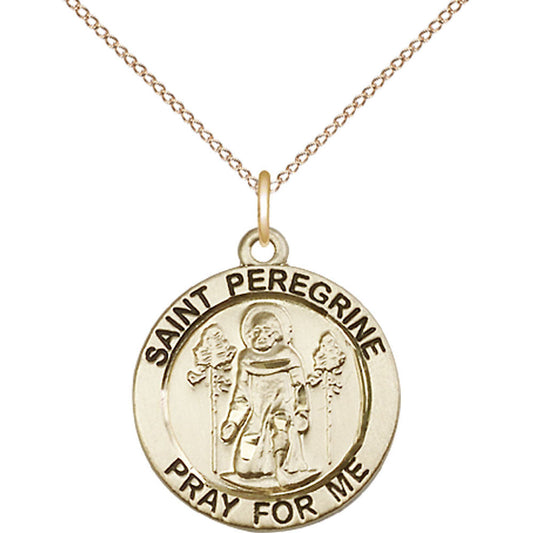 Gold Filled Saint Peregrine Pendant - 4060GF