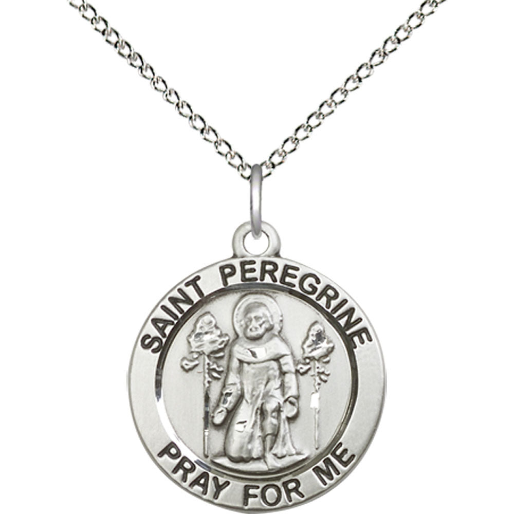 Sterling Silver Saint Peregrine Pendant - 4060SS