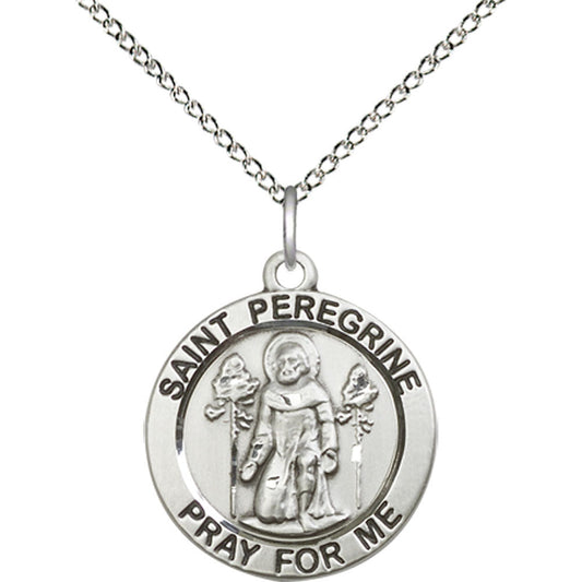 Sterling Silver Saint Peregrine Pendant - 4060SS