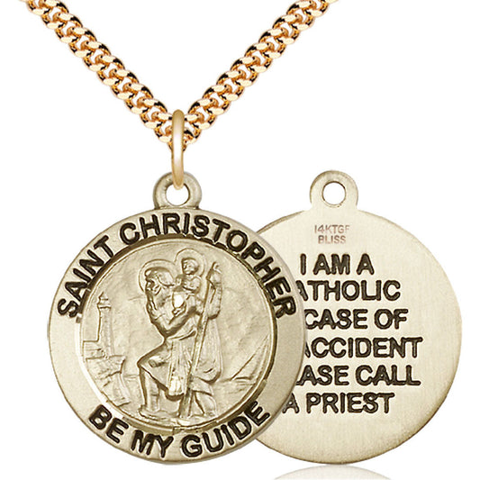 Gold Filled Saint Christopher Pendant - 4074GF