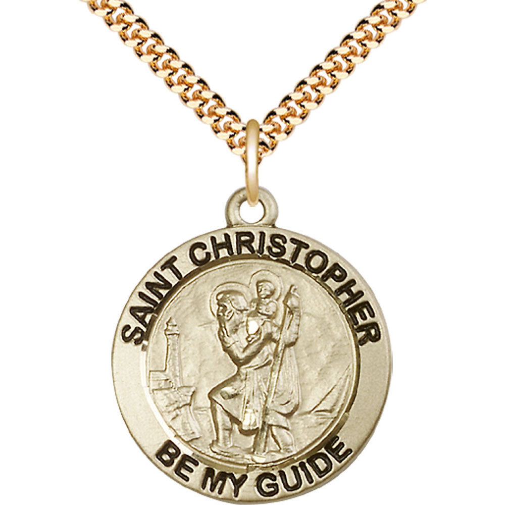 Gold Filled Saint Christopher Pendant - 4075GF
