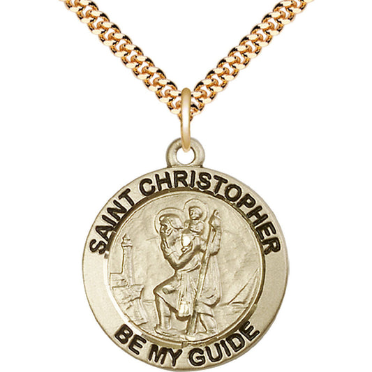 Gold Filled Saint Christopher Pendant - 4075GF