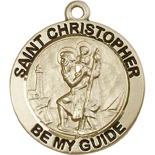 14kt Gold Saint Christopher Pendant - 4075KT