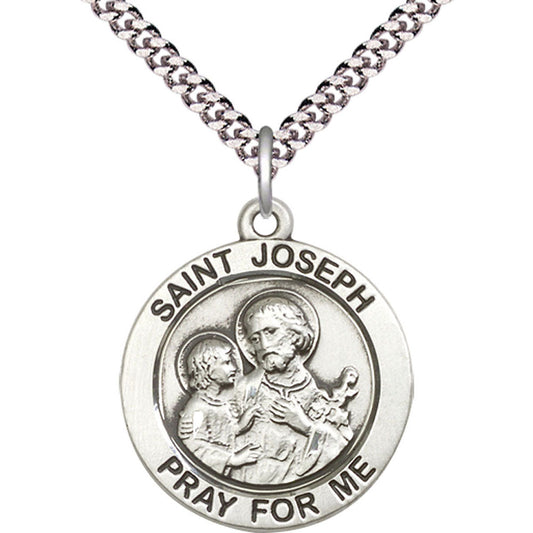 Sterling Silver Saint Joseph Pendant - 4079SS