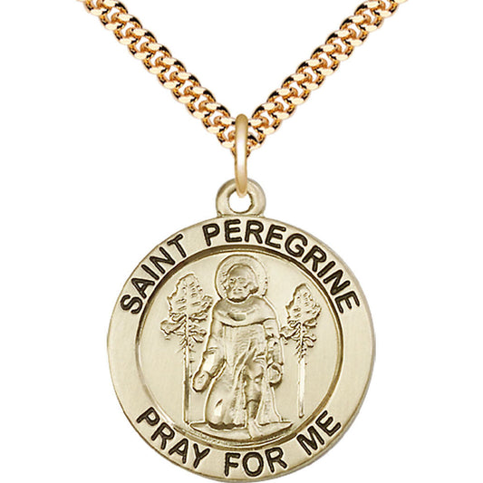 Gold Filled Saint Peregrine Pendant - 4081GF