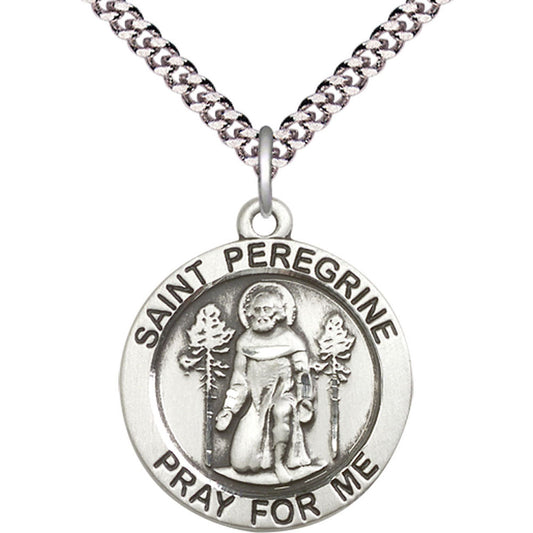 Sterling Silver Saint Peregrine Pendant - 4081SS