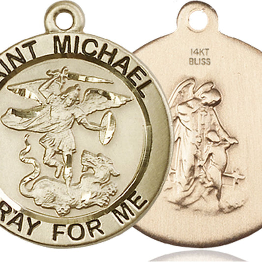 14kt Gold Saint Michael the Archangel Pendant - 4082KT