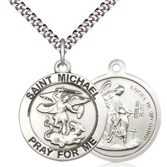 Sterling Silver Saint Michael the Archangel Pendant - 4082SS