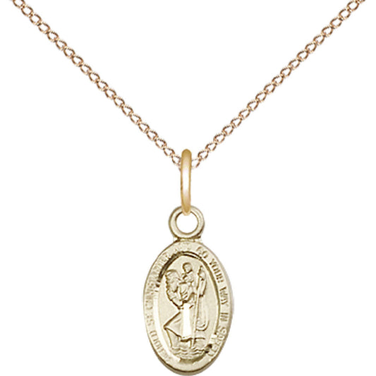 Gold Filled Saint Christopher Pendant - 4121CGF