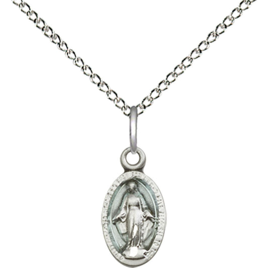 Sterling Silver Miraculous Pendant - 4121EMSS